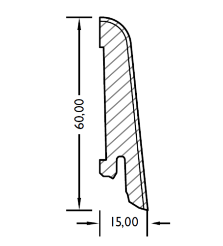 Sockelleiste 15x60 mm, Profil # 531