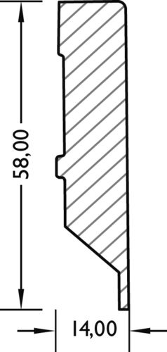 Sockelleiste 14x58 mm AQUA CUBE Profil #431